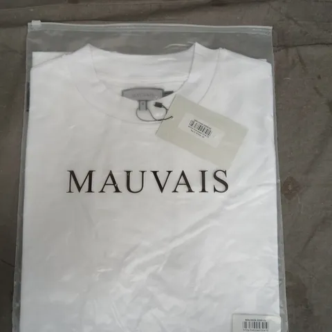 BAGGED MAUVAIS WHITE OVERSIZED CORE FIT TEE - M