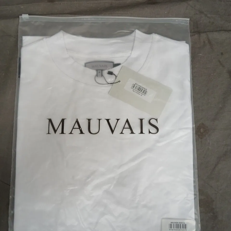 BAGGED MAUVAIS WHITE OVERSIZED CORE FIT TEE - M