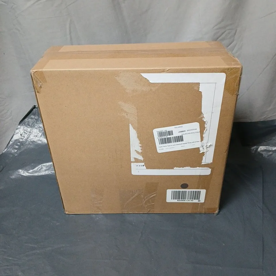 COZEE HOME FAUX FUR AND VELVETSOFT HEATED THROW WITH 9 HEAT SETTINGS CHARCOAL