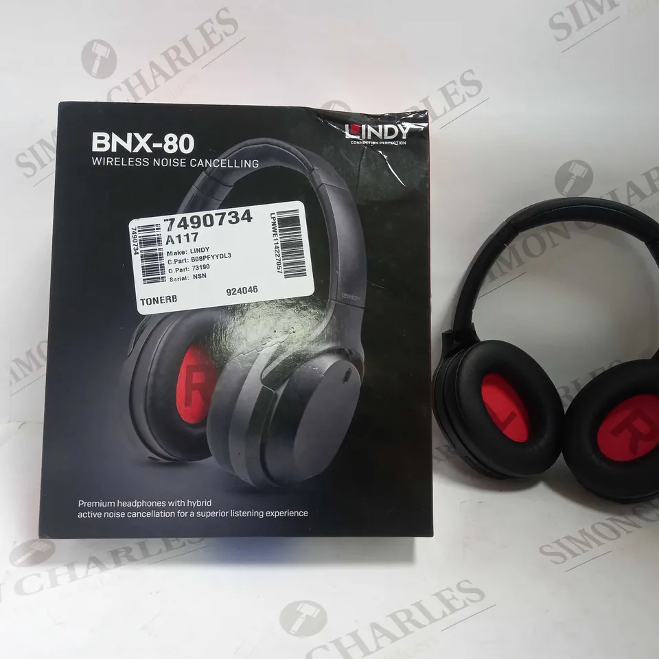 LINDY BNX-80 WIRELESS NOISE CANCELLING HEADPHONES
