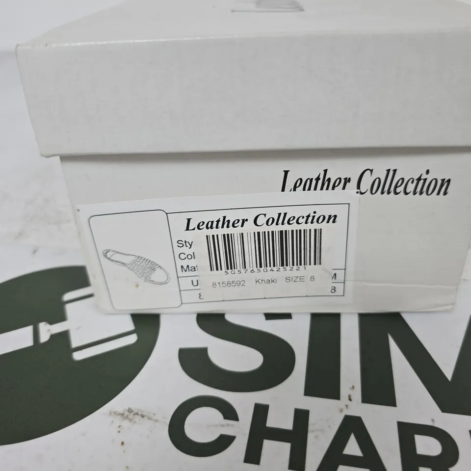 LEATHER COLLECTION BROWN WOVEN SANDALS – UK SIZE 8