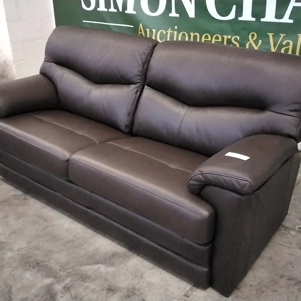 QUALITY BRITISH DESIGNED & MANUFACTURED G PLAN STRATFORD 3 SEATER SOFA CAPRI CHOCOLATE LEATHER