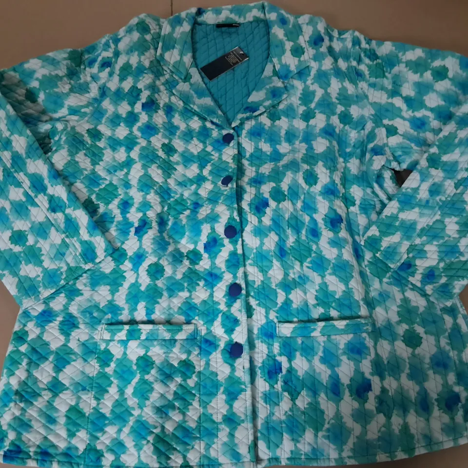 LOT OF 5 BRAND NEW DESTELLO COTTON QUILTED JACKETS IN AQUA GREEN - UK 18