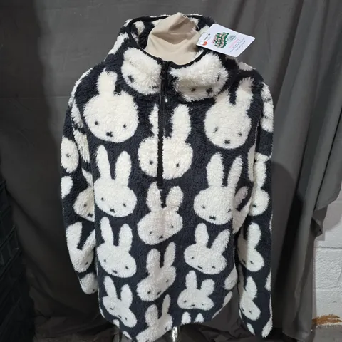 MIFFY X SKINNYDIP LONGLINE FLEECE IN BLACK & WHITE - SMALL