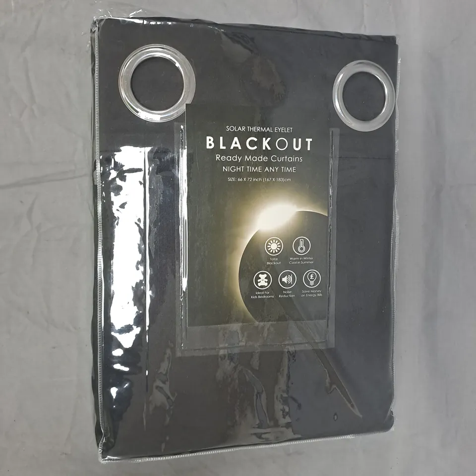 BLACKOUT READY MADE CURTAINS WITH EYELETS – 66 X 72 IN (167 X 183 CM)