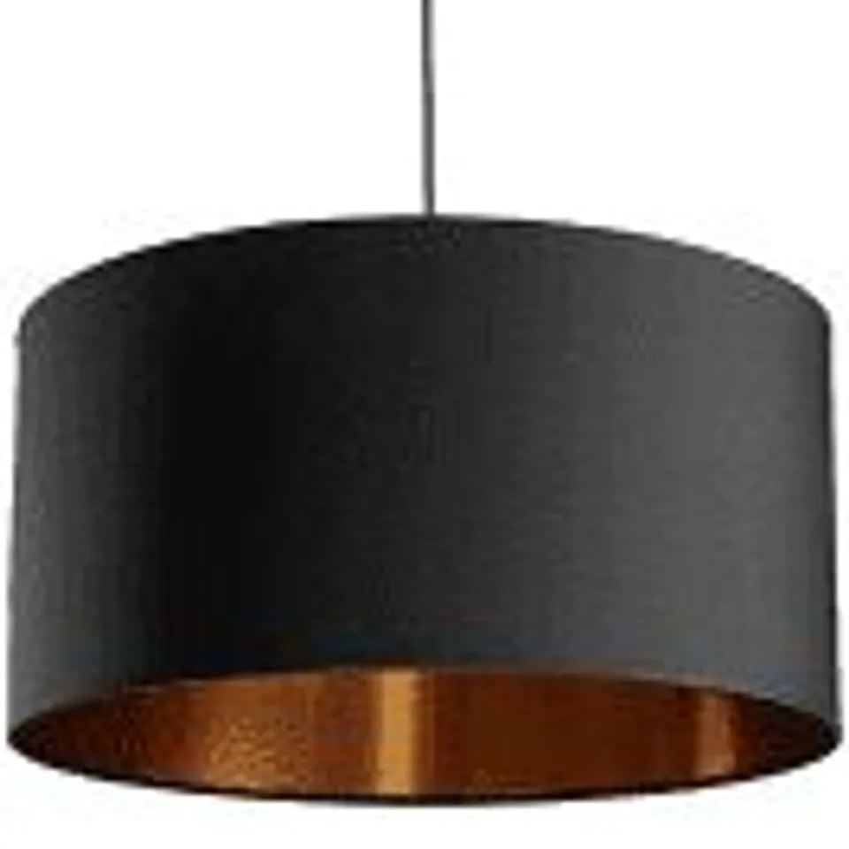 JARRAD 1 LIGHT DRUM PENDANT LIGHT FITTING - BLACK