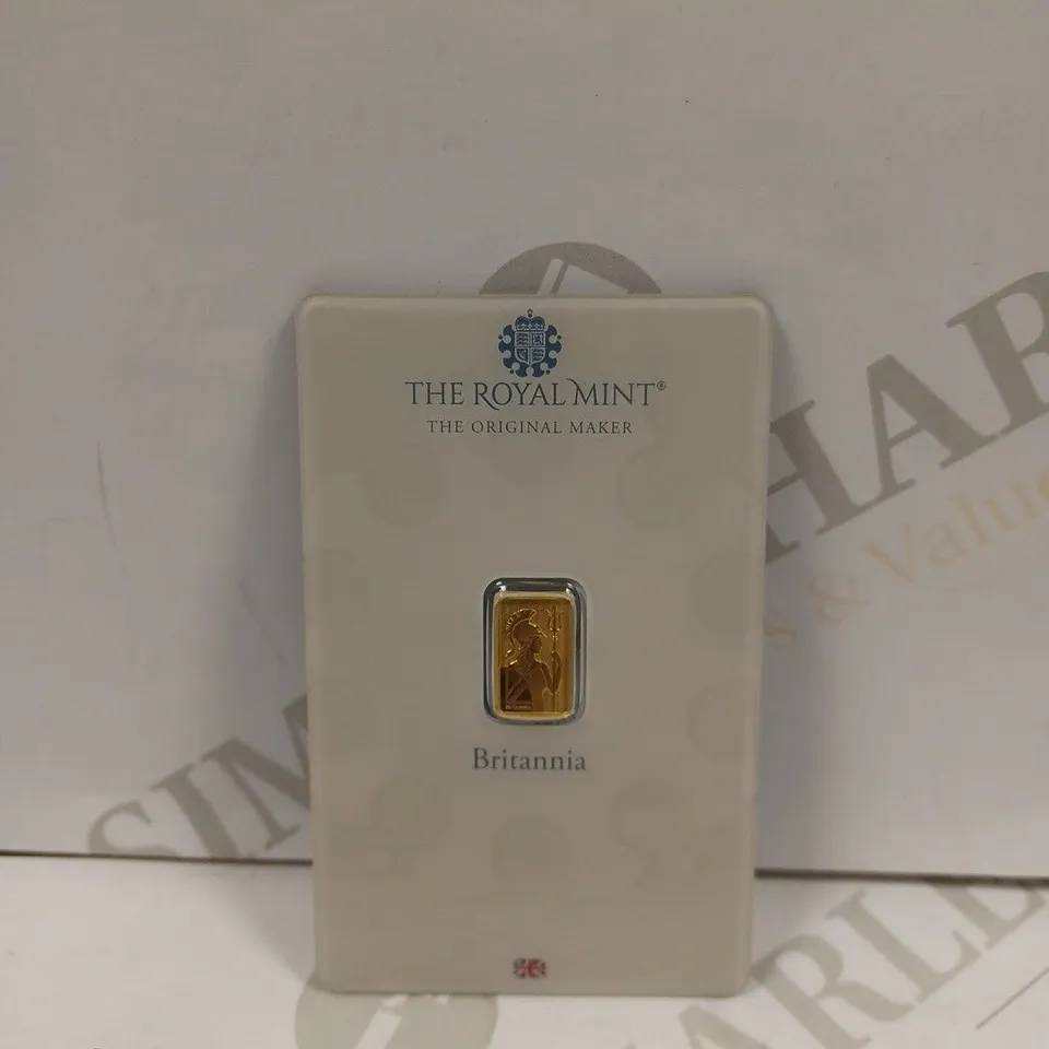 THE ROYAL MINT THE ORIGINAL MAKER BRITANNIA 1G ALLOY 999.9 FINE GOLD 