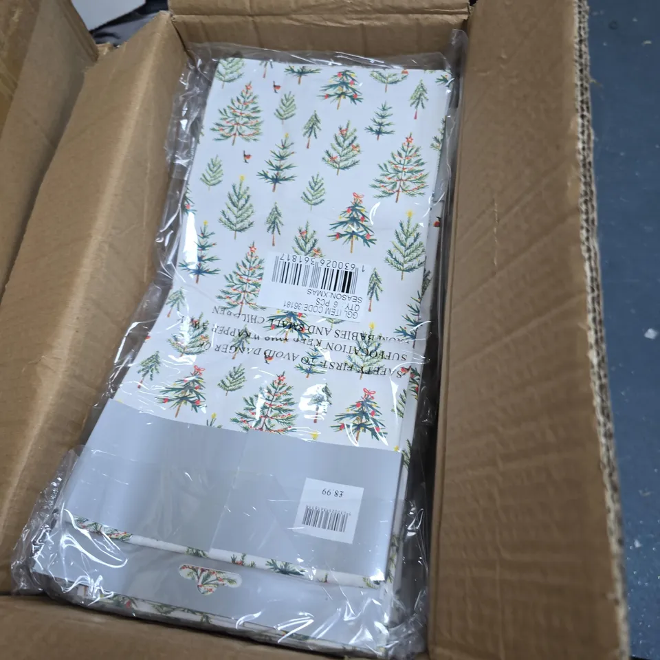 BOX OF 10X PACKS OF 6 COTTON GISELA GRAHAM FESTIVE TEA TOWELS