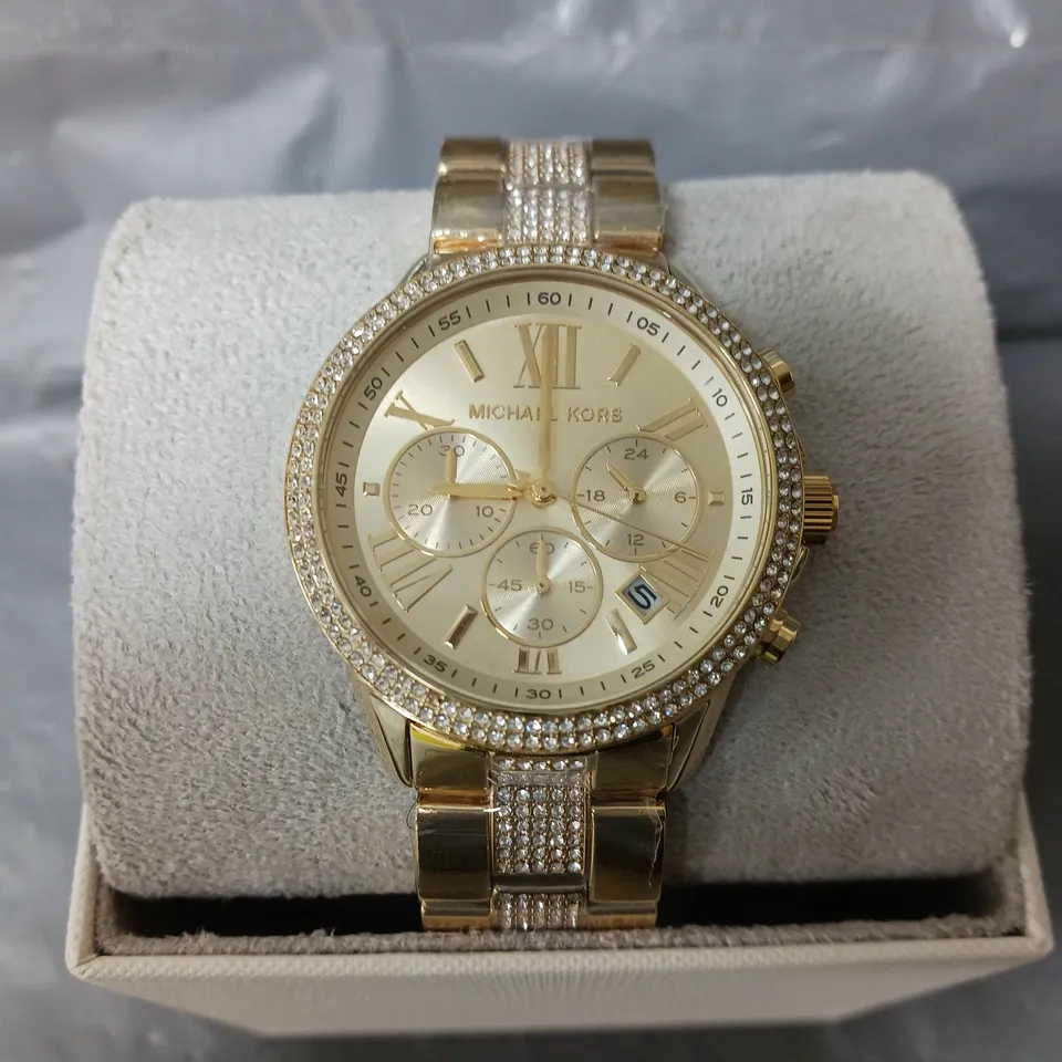 MICHAEL KORS BRYNN CHRONOGRAPH GOLD-TONE STAINLESS STEEL WATCH