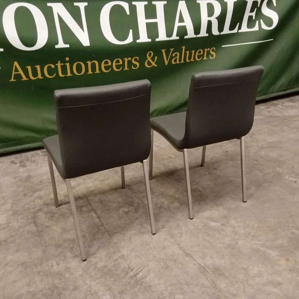 SET OF 2 QUALITY DESIGNER AUDREY DINING CHAIRS, PU LEATHER