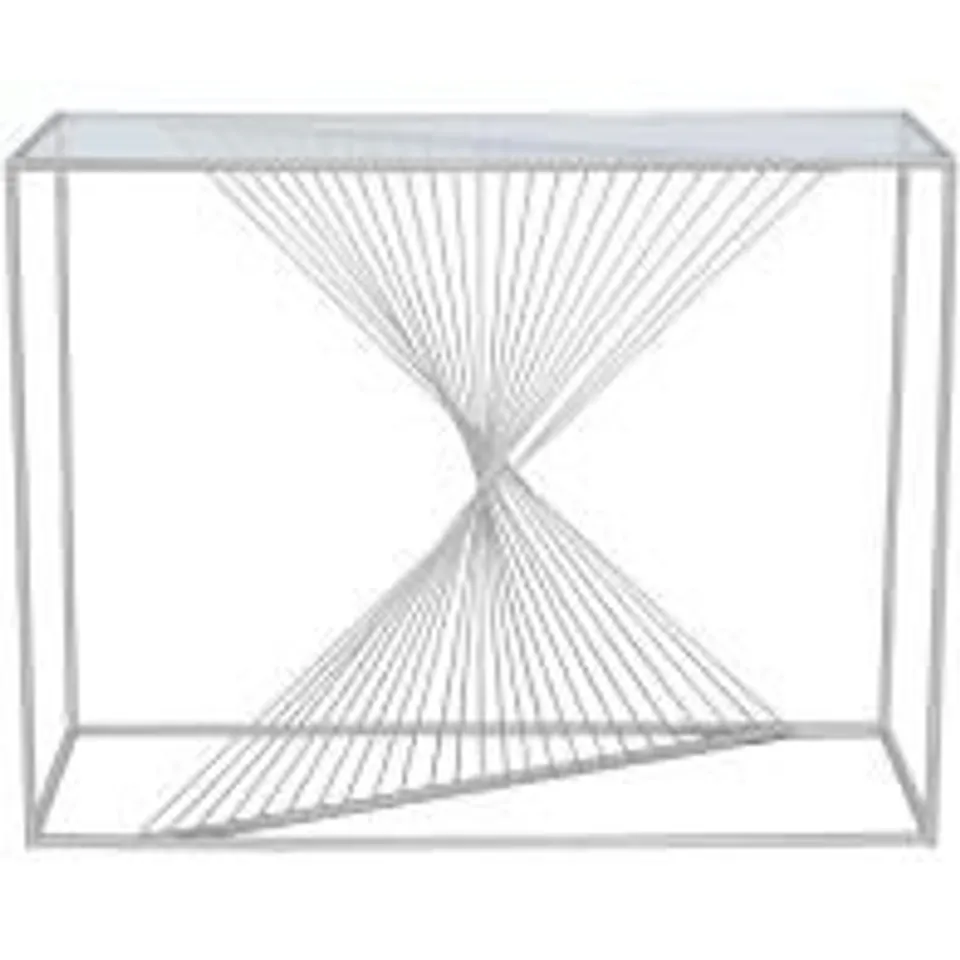 BOXED HAMLET SILVER CONSOLE TABLE (1 BOX)