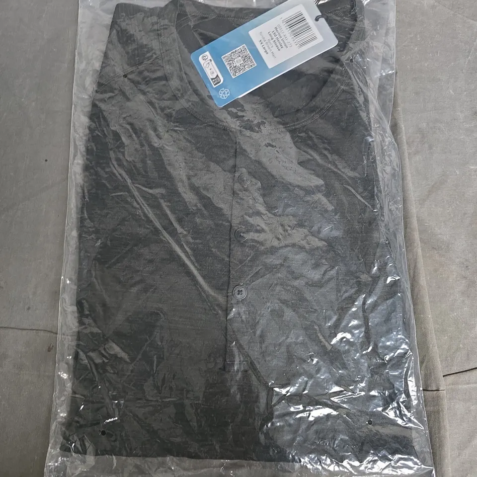 BAGGED ROHAN MERINO UNION 150 HENLEY LONG SLEEVE MENS TUNDRA BROWN MARL - XXL