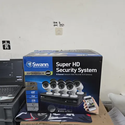 SWANN SUPER HD SECURITY SYSTEM – 8-CHANNEL NVR (NVR8-7400) WITH 8 X 4MP CAMERAS