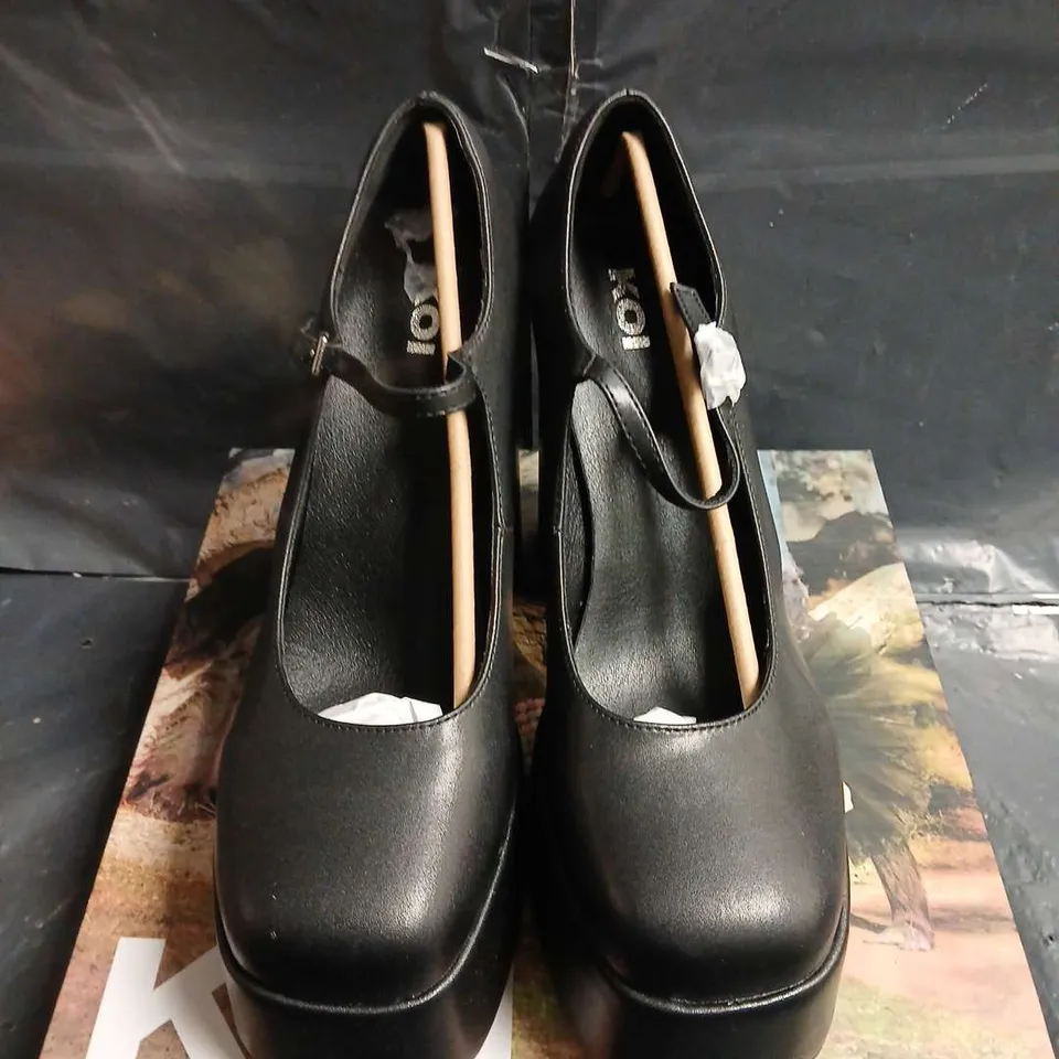 KOI PLATFORM MARY JANE HEELS, BLACK, UK SIZE 10