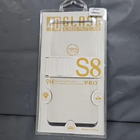 BOX OF APPROXIMATELY 40 ASSORTED PHONE 4D GLASSES SCREEN PROTECTOR SILVER S8 EDGE