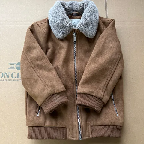 RIVER ISLAND MINI BROWN SUEDE JACKET 3-4Y