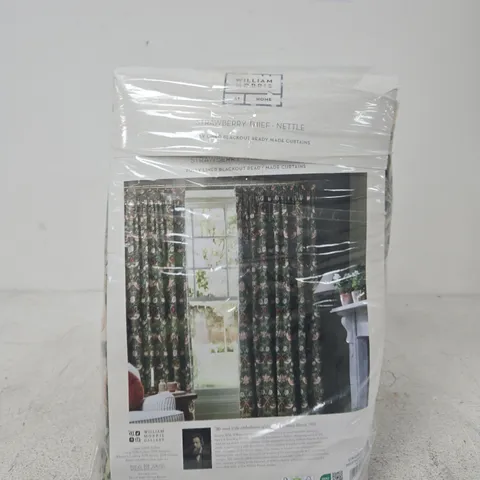 WILLIAM MORRIS HOME STRAWBERRY THIEF CURTAINS (NETTLE) – FULLY LINED BLACKOUT, READY-MADE