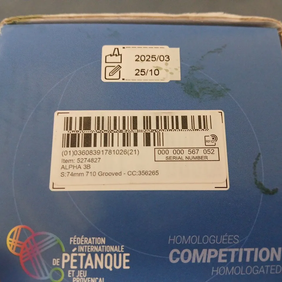 DECATHLON ALPHA 3B PETANQUE BOULES – 74MM, CARBON STEEL, GROOVED (COMPETITION)
