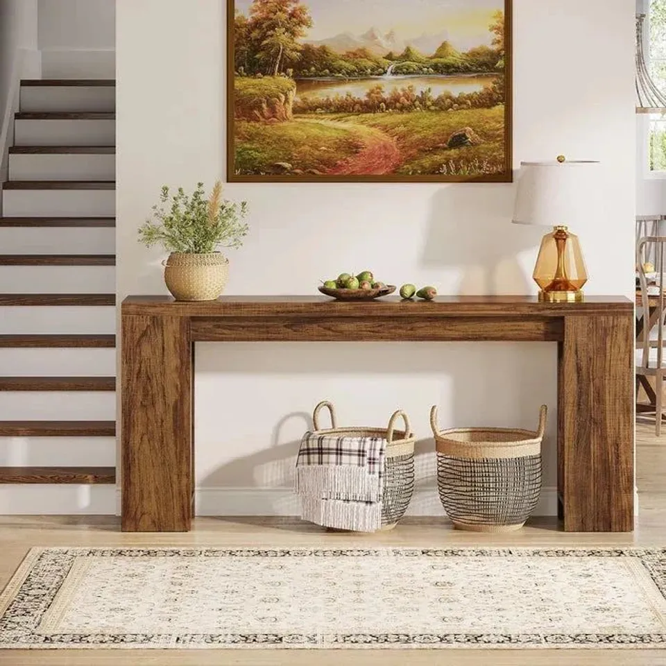 BOXED RUSTIC FARMHOUSE CONSOLE TABLE FOR ENTRYWAYS (1 BOX)