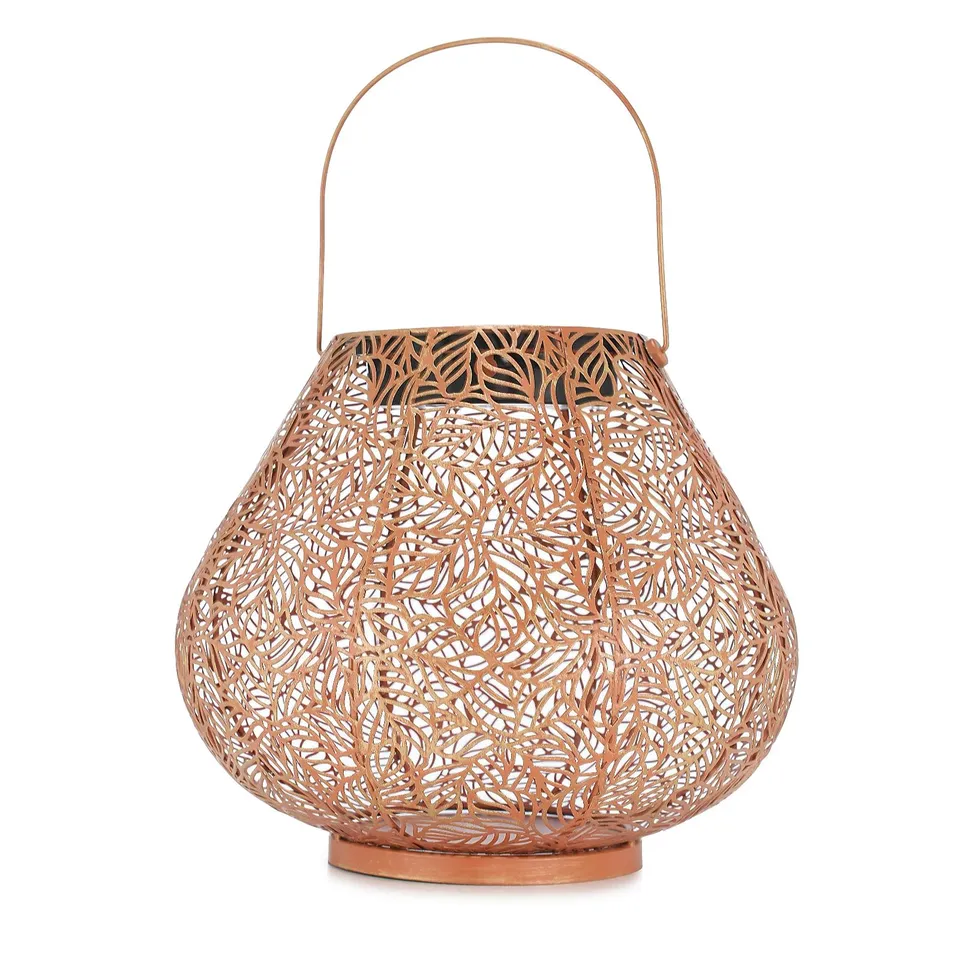 GARDEN REFLECTIONS 28CM FRETWORK SOLAR LANTERN
