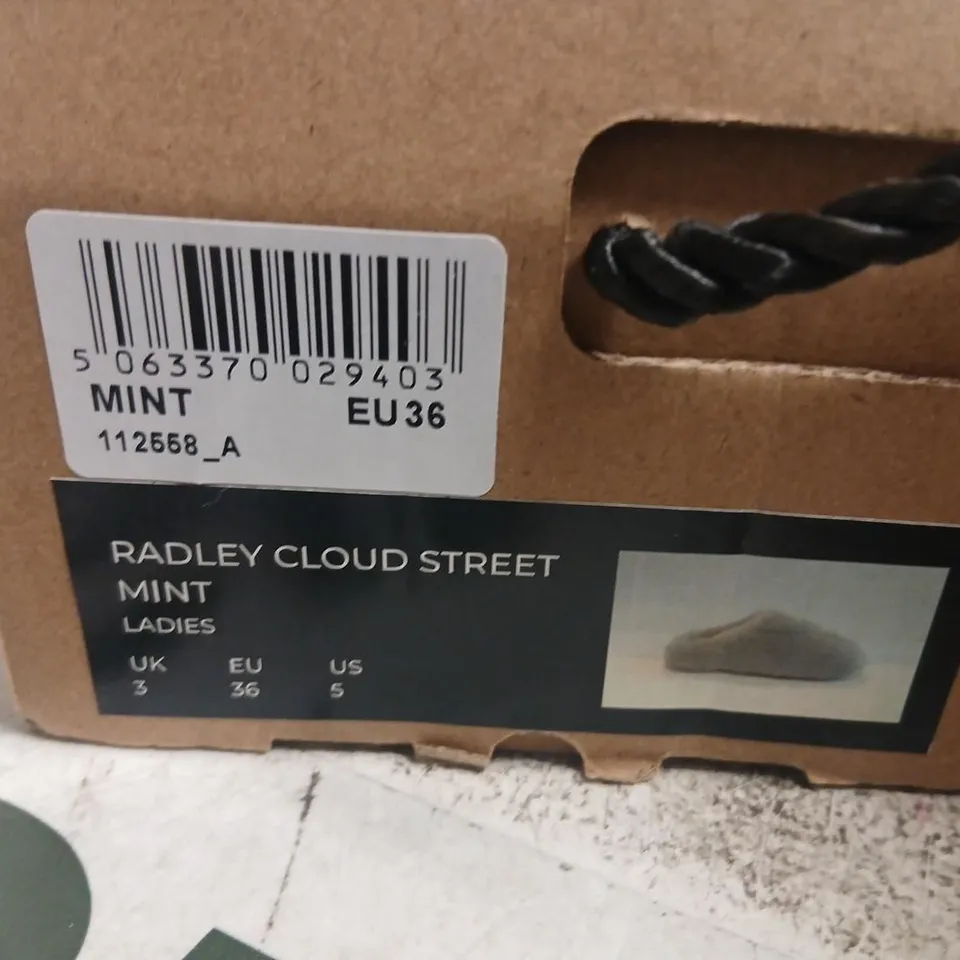 RADLEY CLOUD STREET MINT LADIES SLIPPERS UK 3 (EU 36) – BOXED