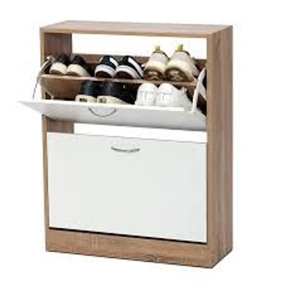 BOXED MEERVEIL 2 DRAWER SHOE CABINET,WOODEN SHOE CUPBOARD