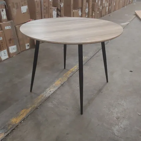 DESIGNER ROUND WOODEN DINING TABLE WITH METAL LEGS