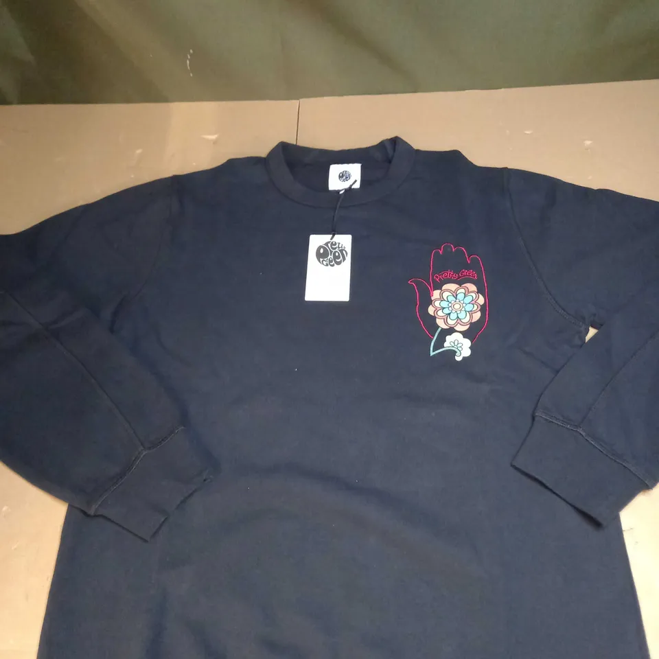 PRETTY GREEN AVALON EMBROIDERED SWEAT JUMPER SIZE M