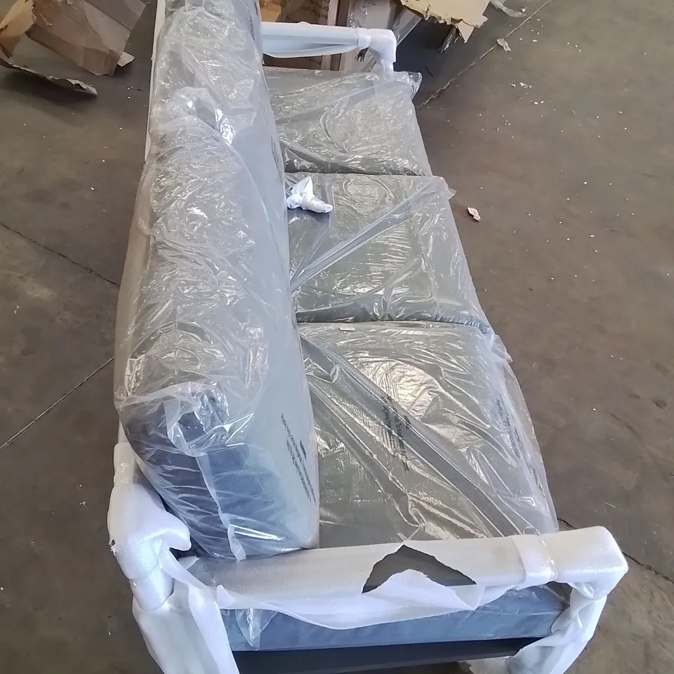 3-PERSON METAL FRAME GARDEN BENCH WITH CUSHIONS -GREY-