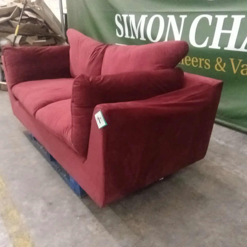 QUALITY DESIGNER SOLACE+CO ORSON SOFA - BURGUNDY VELVET