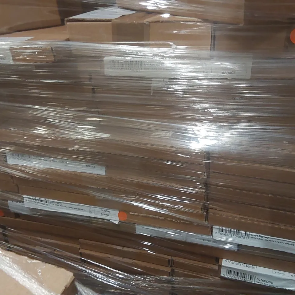 PALLET CONTAINING A LARGE QUANTITY OF ASSORTED BATHROOM FURNITURE PARTS INCLUDING: CURVED PANELS, CURVED PLINTH PELMET ECT