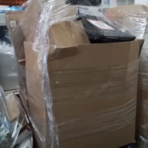 PALLET OF ASSORTED HOUSEHOLD GOODS AND PRODUCTS TO INCLUDE;MICROWAVE AIR FRYER,FLOOR LAMP,CHAIRS