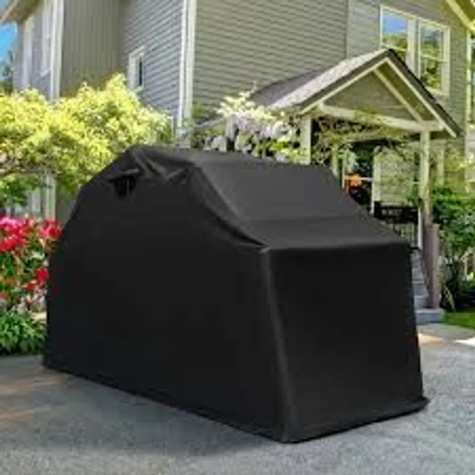 BOXED OUTDOOR MOTORCYCLE SHELTER WATERPROOF MOTORBIKE STORAGE TENT WITH COVER