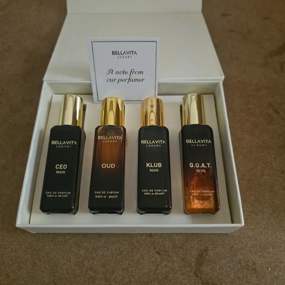 BOXED BELLAVITA LUXURY PERFUME GIFT SET FOR MEN 4 X 20ML