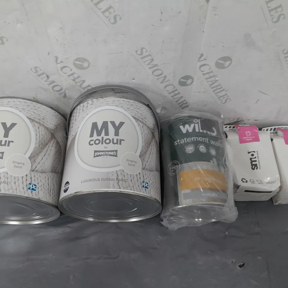 TOTE OF 5 HOUSEHOLD ITEMS TOO INCLUDE MYCOLOUR SINGING SAND, WILKO GOLD BAR METALLIC, AND SMOL WAHSING UP LIQUID 