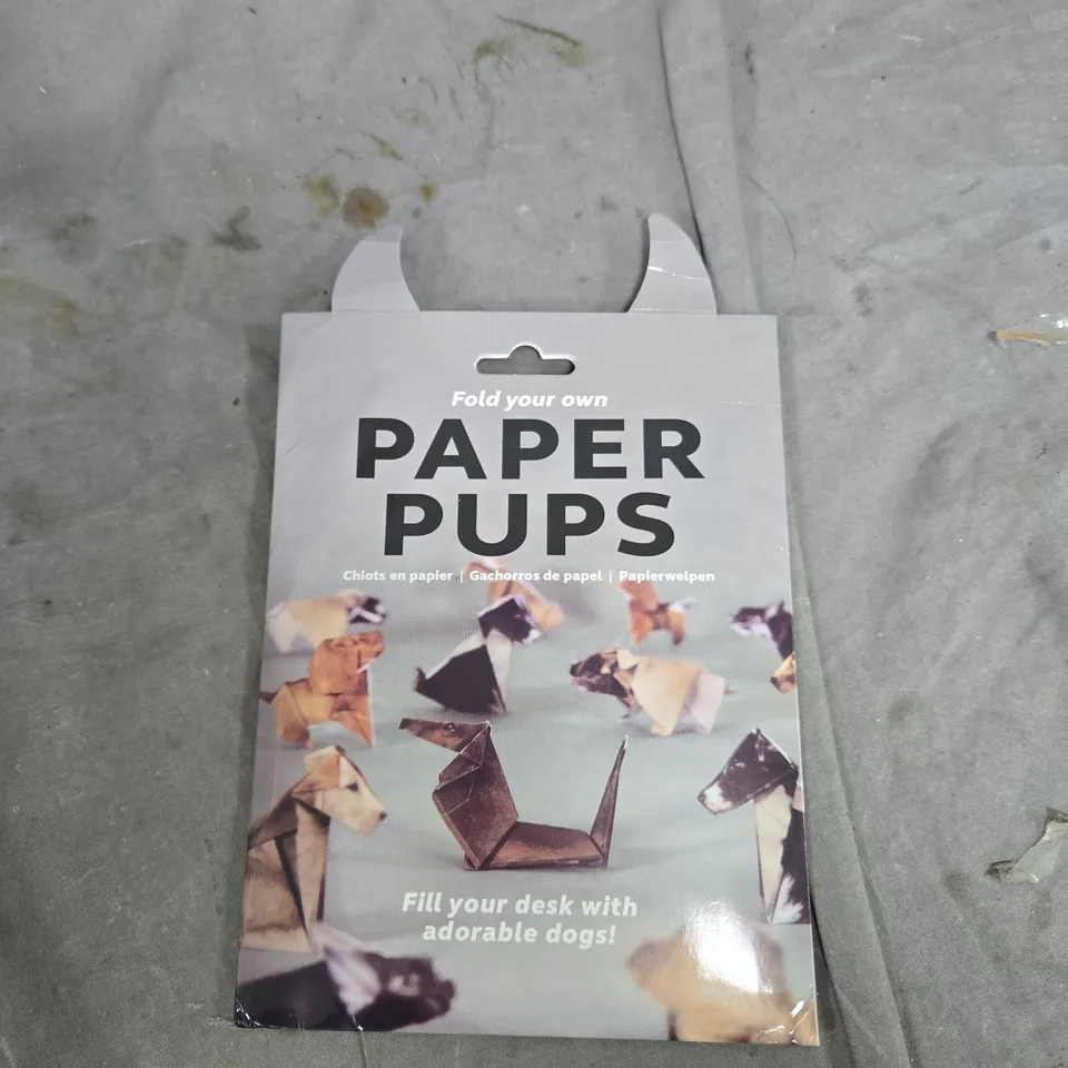 BOX OF APPROXIMATELY 15 ASSORTED ITEMS TO INCLUDE: FOLD YOUR OWN PAPER PUPS AND DART FLIGHTS