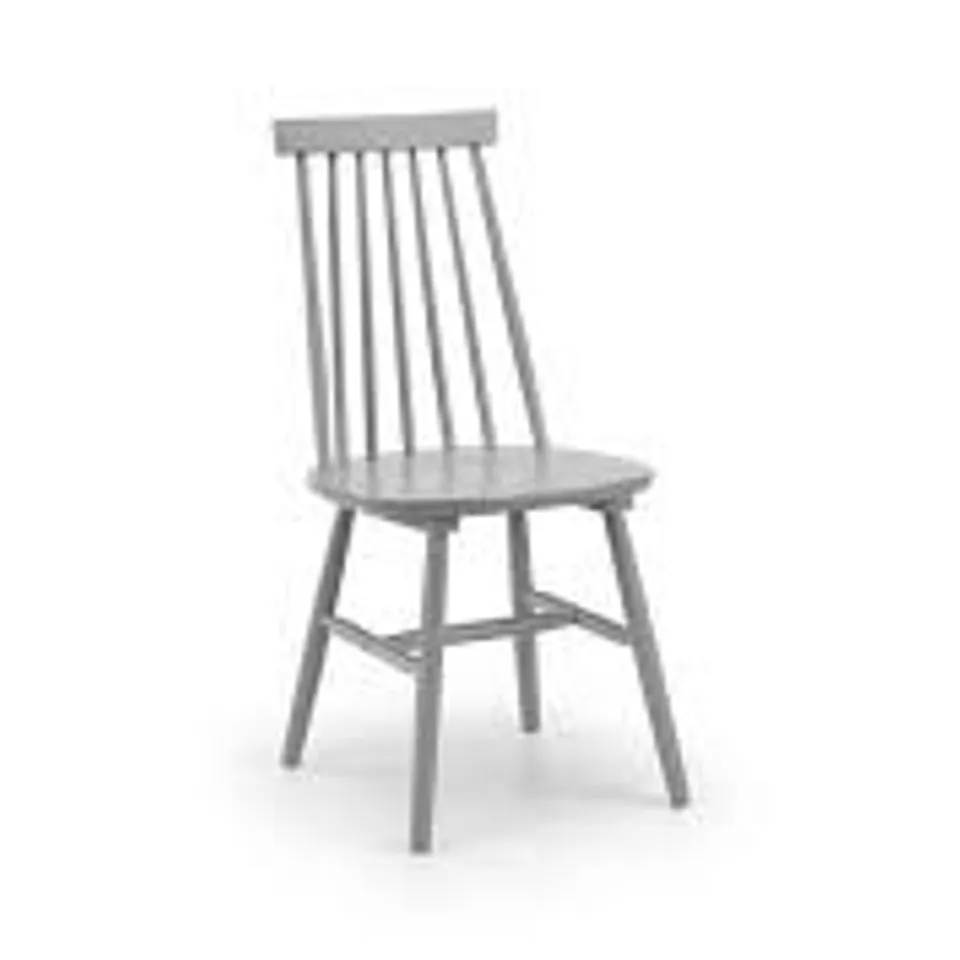 BOXED SET OF 2 JULIAN BOWEN ALASSIO SPINDLE BACK DINING CHAIRS - GREY (1 BOX)