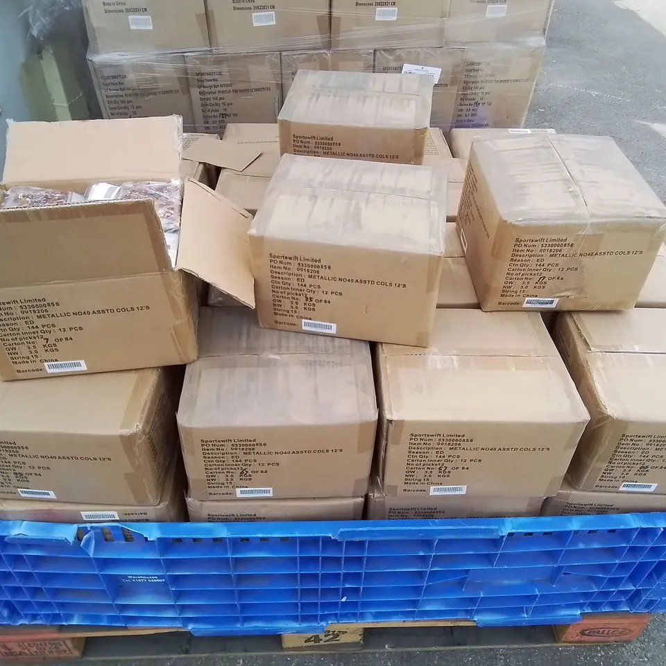 PALLET CONTAINING  48 BOXES OF BRAND NEW METALLIC NO40 CONFETTI - 144 PIECES PER BOX / APPROX TOTAL 6912