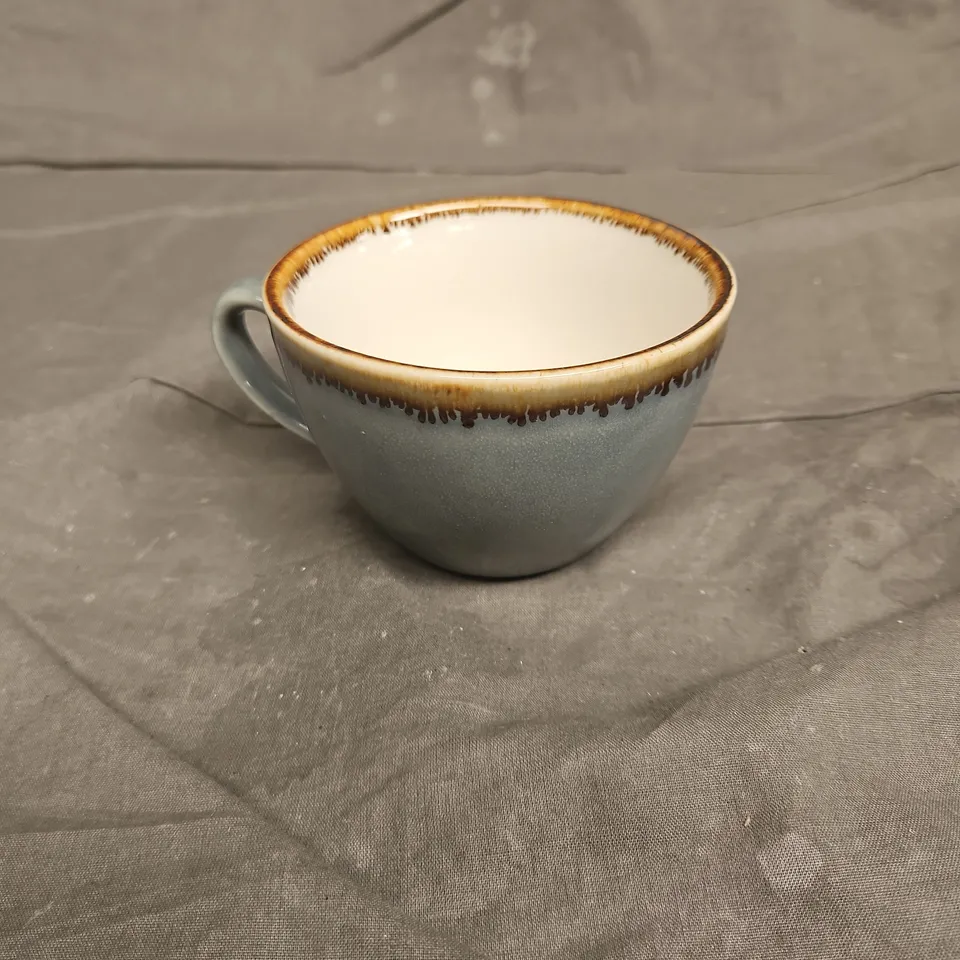 BOXED OLYMPIA KILN 6PCE REACTIVE GLAZE CROCKERY SET IN GREY - COLLECTION ONLY