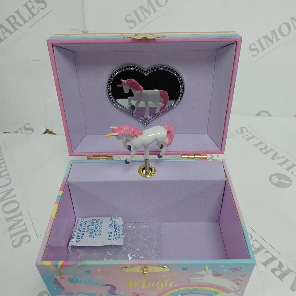 BOXED JEWELKEEPER MUSICAL JEWELRY BOX COTTON CANDY UNICORN
