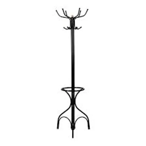 BOXED COSTWAY BLACK METAL COAT RACK WITH 12 HOOKS