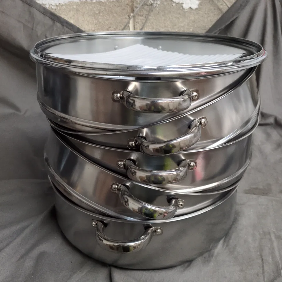 5 LAYERS STAINLESS STEEL STEAMER PAN WITH LID