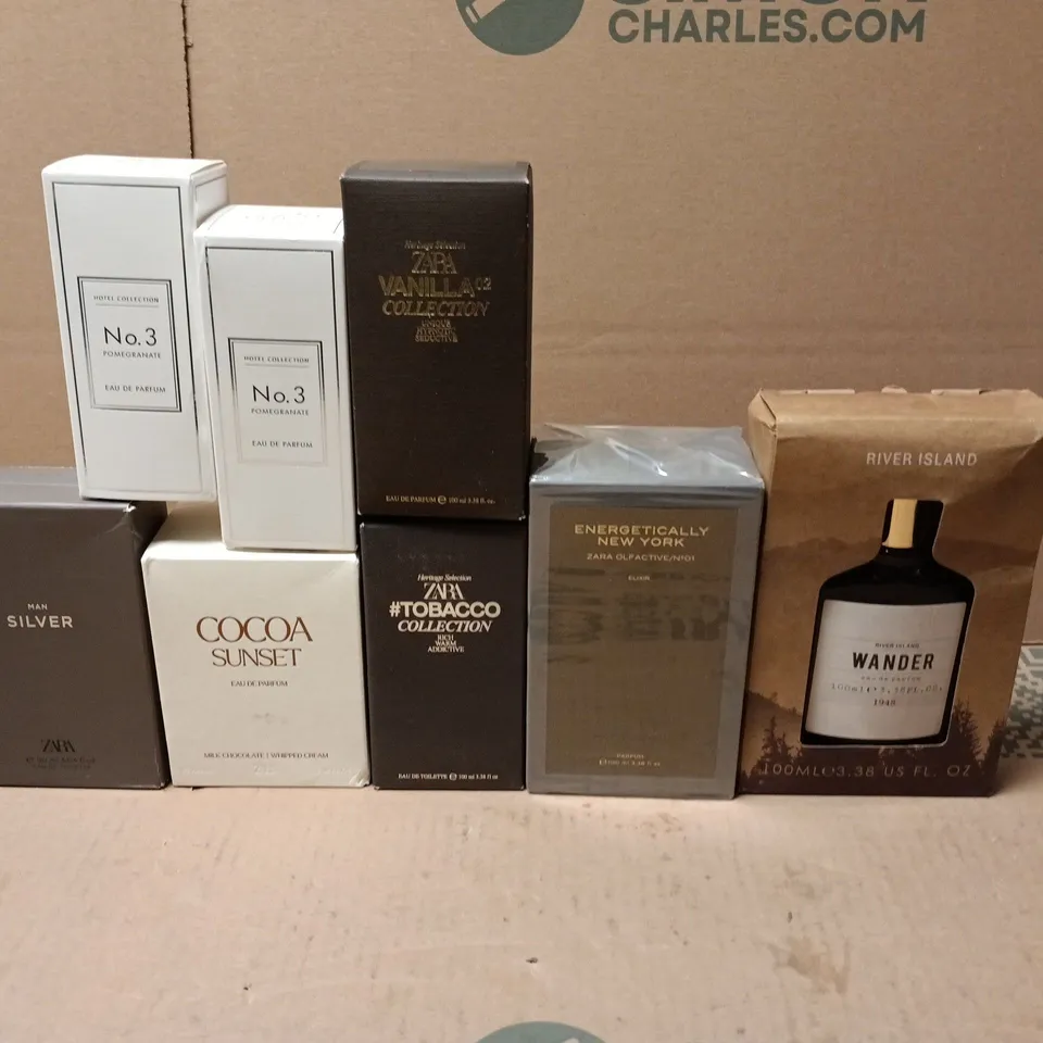 LOT OF 8 ASSORTED EAU DE PARFUMS TO INCLUDE RIVER ISLAND, ZARA AND LIDL