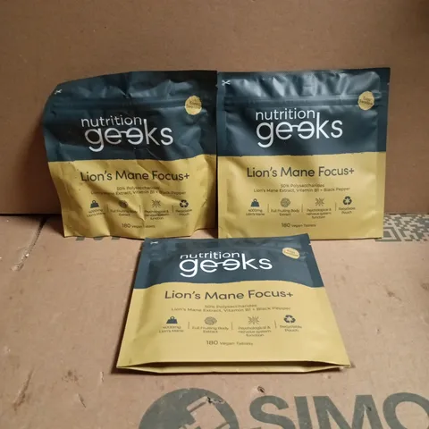3 X NUTRITION GEEKS LIONS MANE FOCUS+