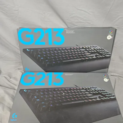 2 X BOXED LOGITECH G213 GAMING KEYBOARDS (ITALIAN & FRENCH LAYOUT)