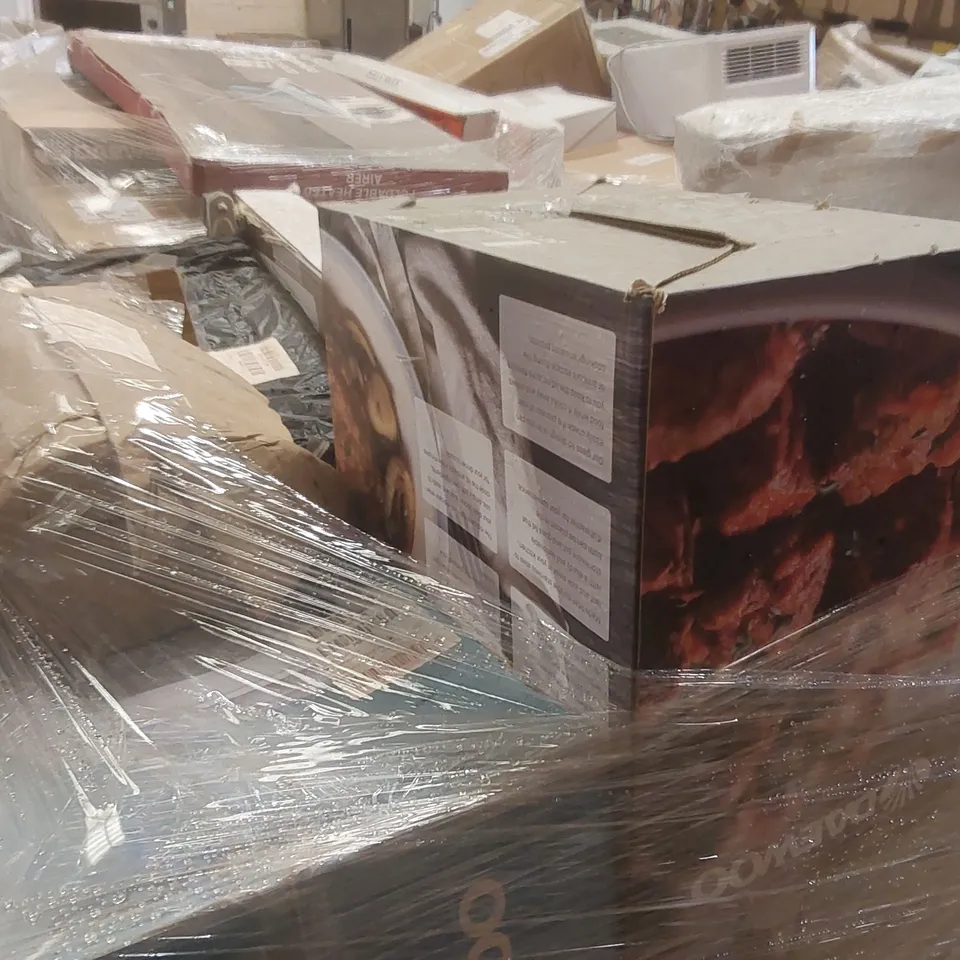PALLET CONTAINING A VERY LARGE QUANTITY OF ASSORTED ELECTRIC ITEMS INCLUDING: DAEWOO KETTLES, AIR FRYER, FAN ECT