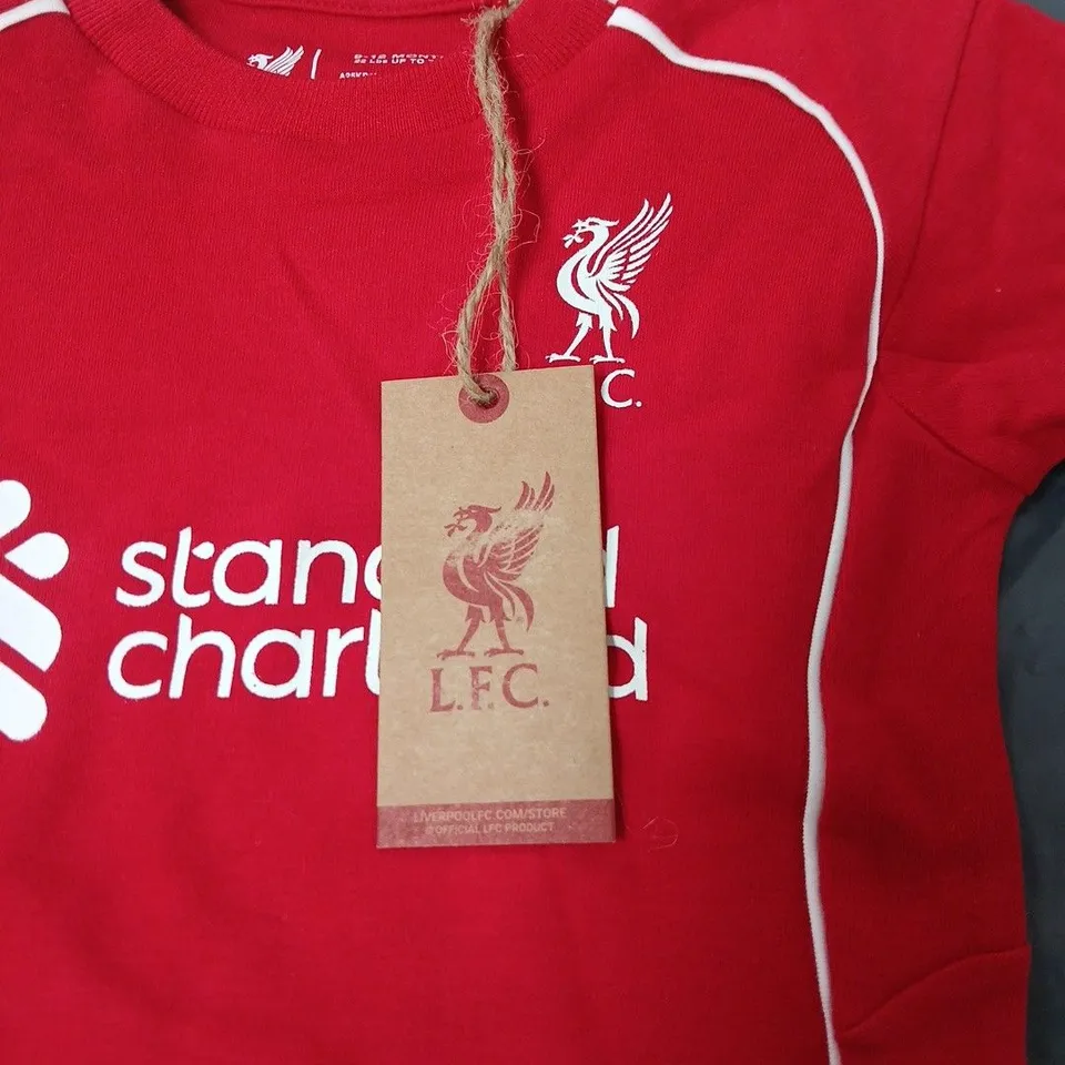 LIVERPOOL FC BABY BODYSUIT – RED WITH CREST & SPONSOR (OFFICIAL LFC STORE)