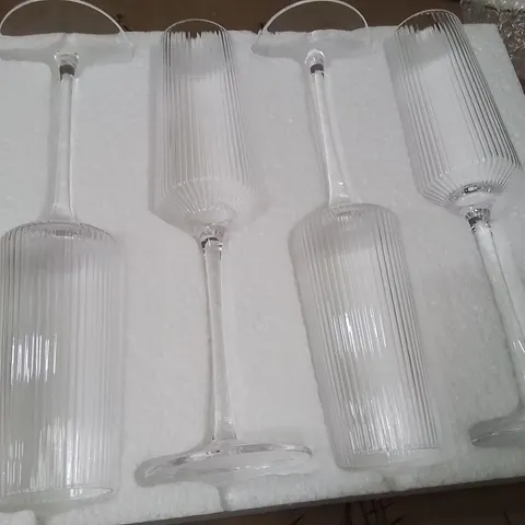 BOXED 4PK DAMMION 250ML GLASS CHAMPAGNE FLUTES