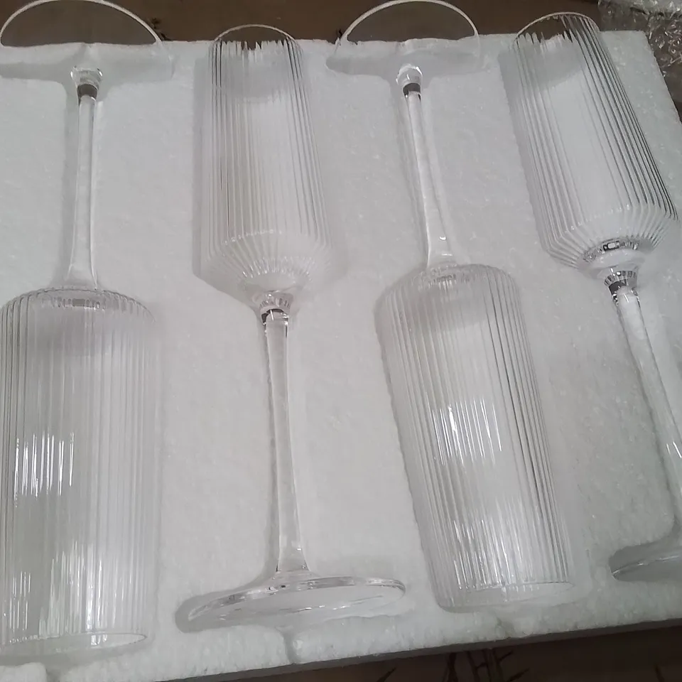 BOXED 4PK DAMMION 250ML GLASS CHAMPAGNE FLUTES