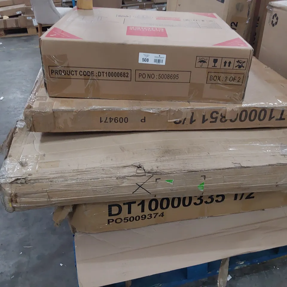 PALLET OF ASSORTED BOXED DINING TABLE PARTS